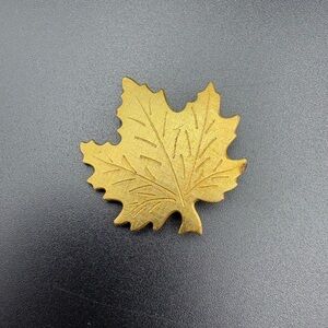 2/$10 Gold Metal Leaf Brooch